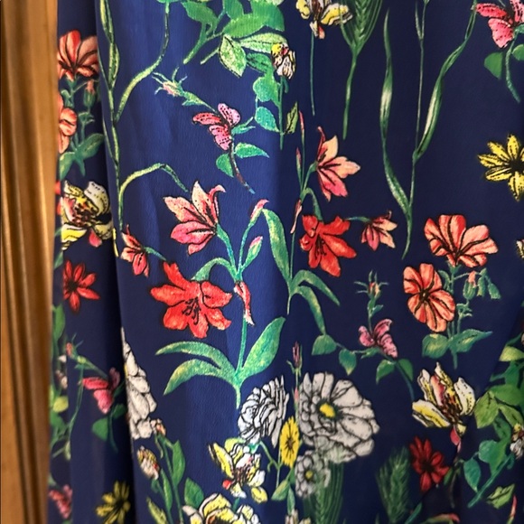 Jonathan Martin Like NEW Elegant Flow Floral High Low Dress - Navy Green Yellow - Picture 5 of 10